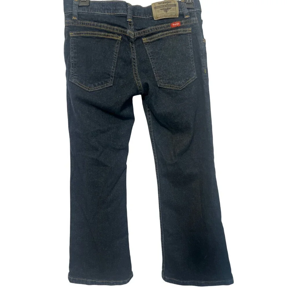 Wrangler Boys Classic Bootcut Jeans 10 Husky Dark Wash Premium‎ Quality Denim